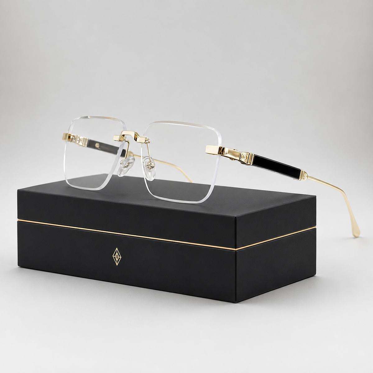 Cavalier Rimless Square Sunglasses