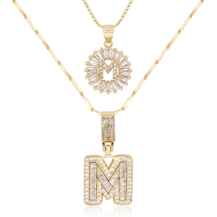 2pc Forever Bond Initial Necklace Set