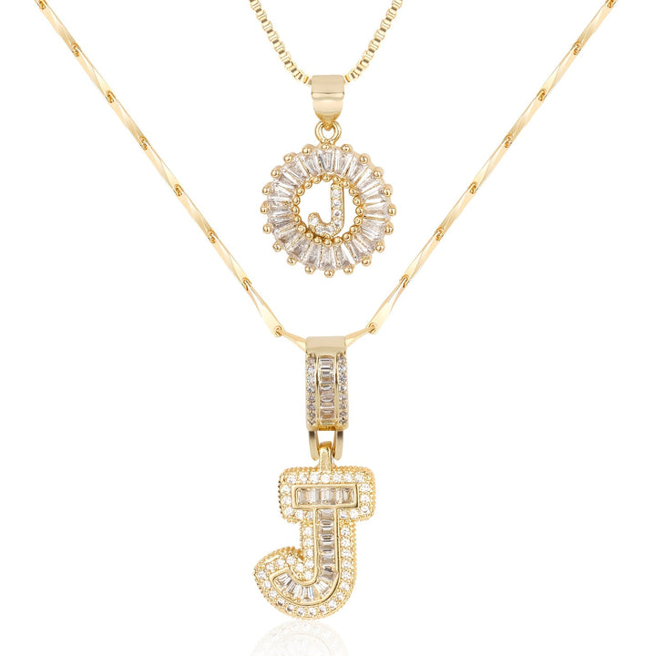 2pc Forever Bond Initial Necklace Set