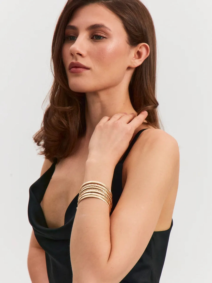 The Luxe Stack™ 7-Piece Cuff Bracelet Set