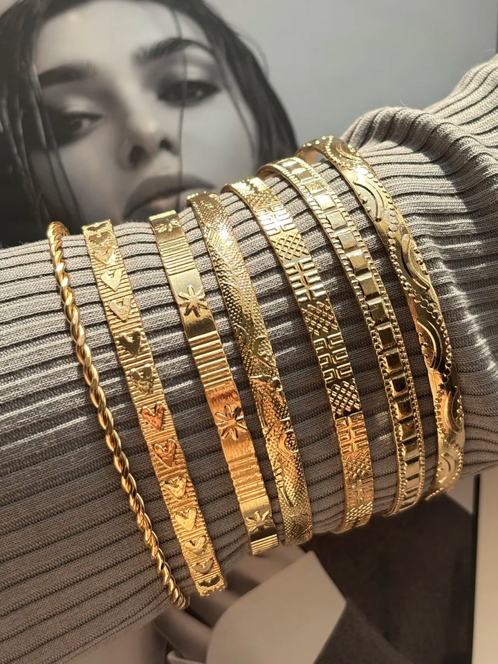 The Luxe Stack™ 7-Piece Cuff Bracelet Set