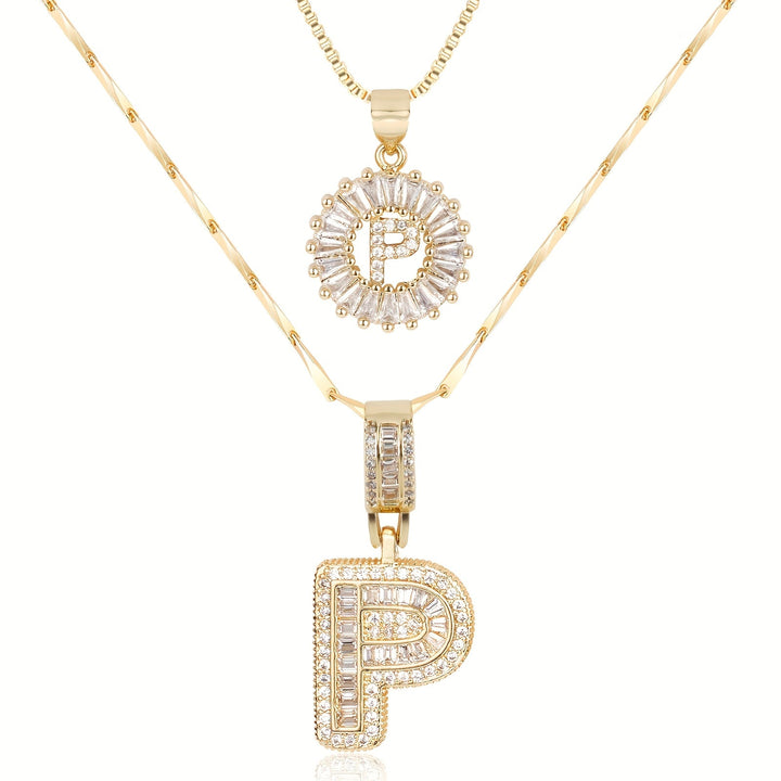 2pc Forever Bond Initial Necklace Set