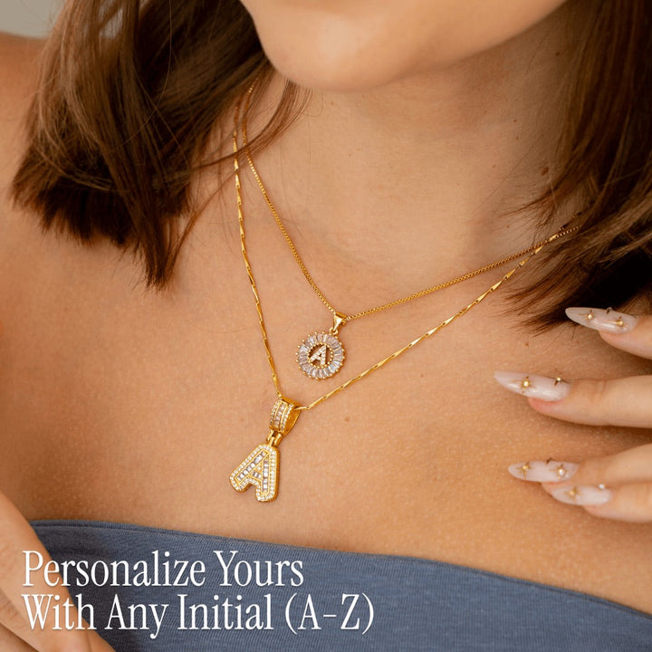 2pc Forever Bond Initial Necklace Set
