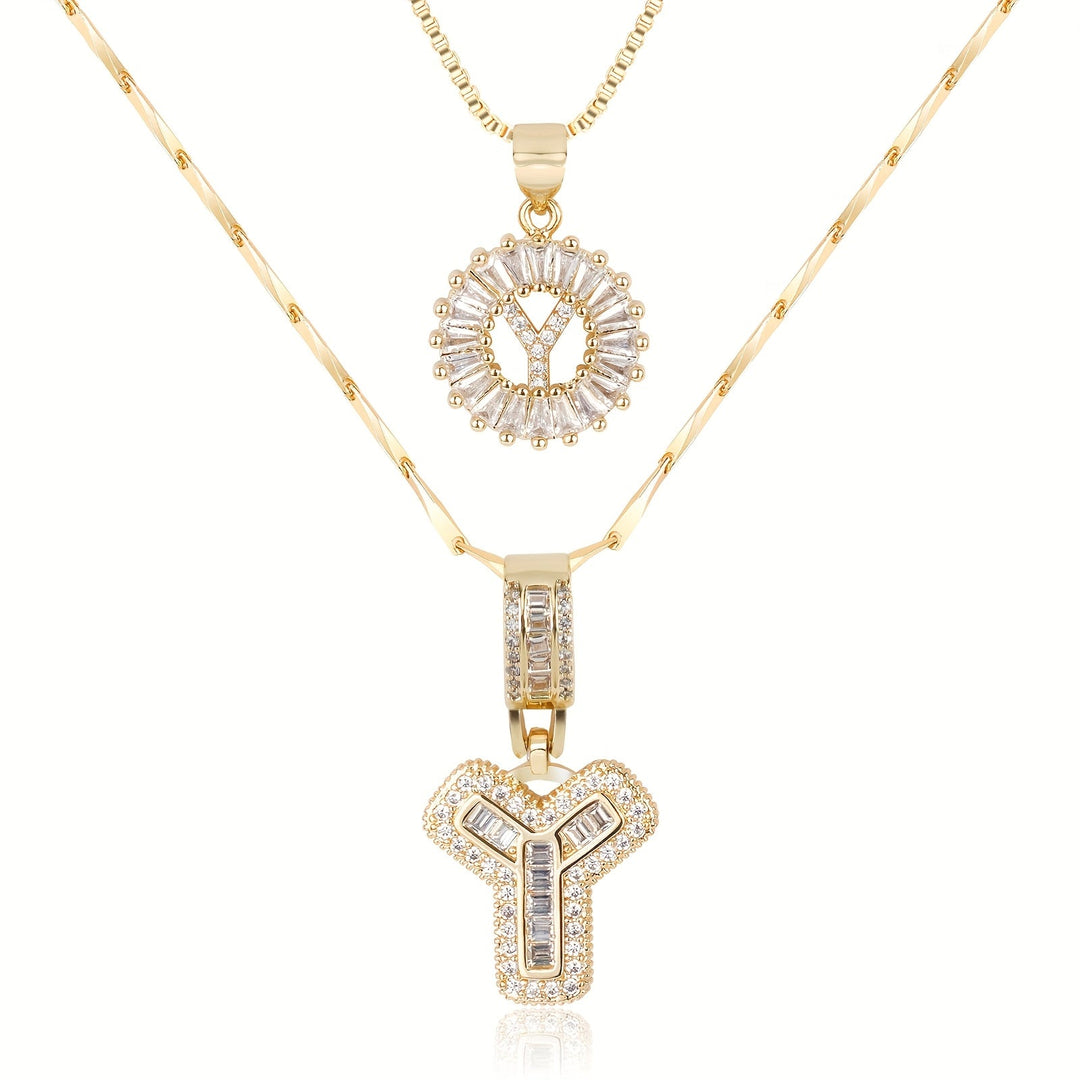 2pc Forever Bond Initial Necklace Set