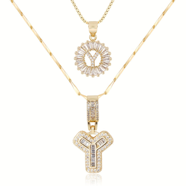 2pc Forever Bond Initial Necklace Set