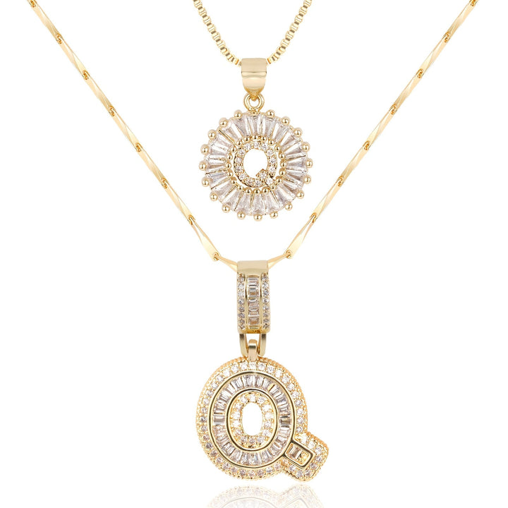 2pc Forever Bond Initial Necklace Set