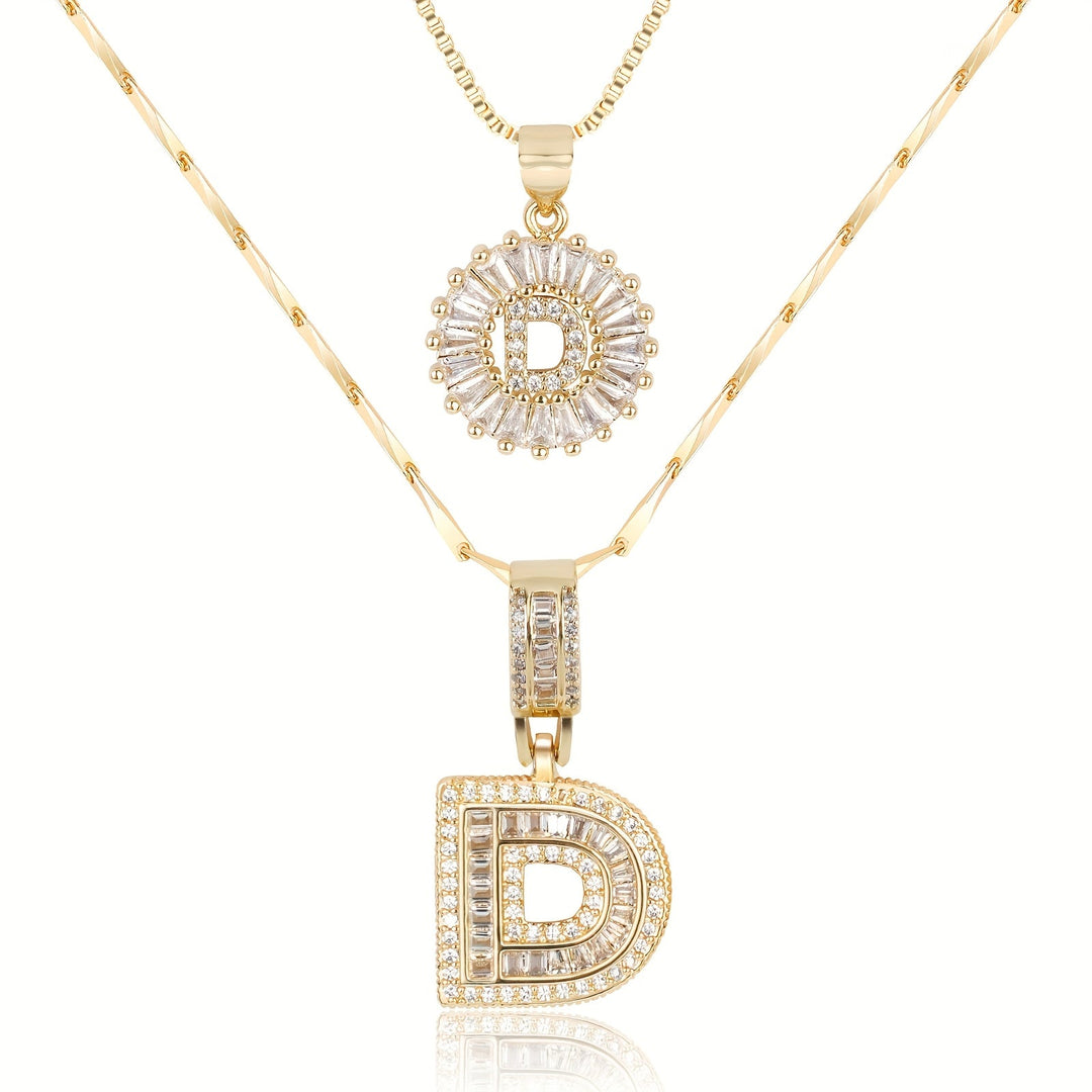 2pc Forever Bond Initial Necklace Set