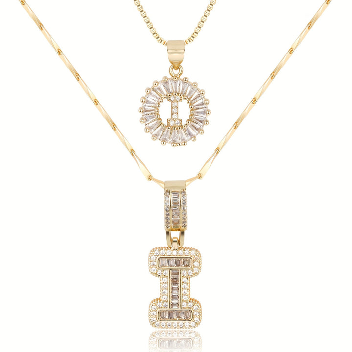 2pc Forever Bond Initial Necklace Set
