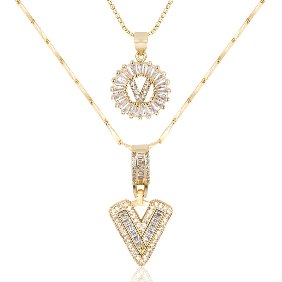2pc Forever Bond Initial Necklace Set