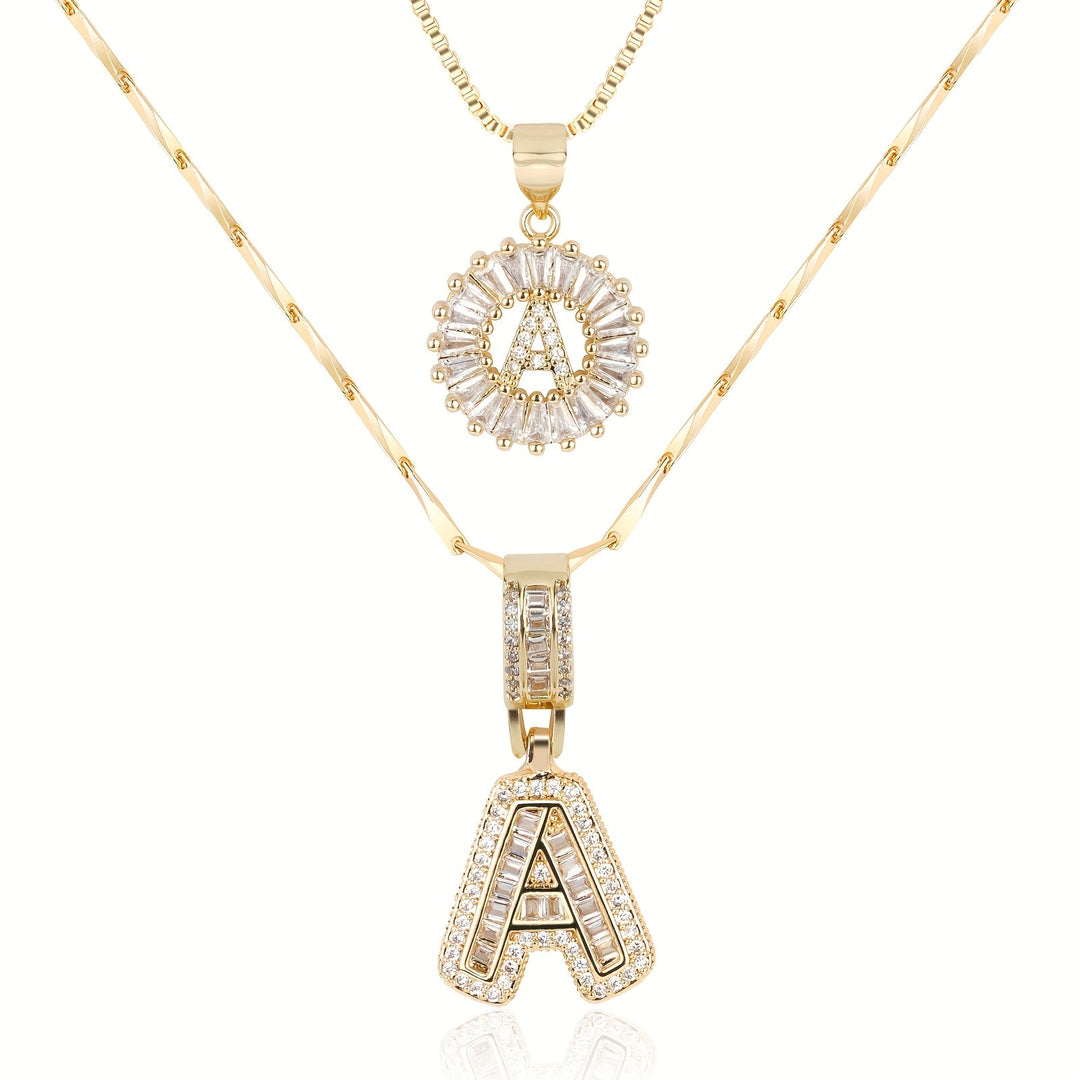 2pc Forever Bond Initial Necklace Set