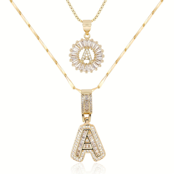 2pc Forever Bond Initial Necklace Set