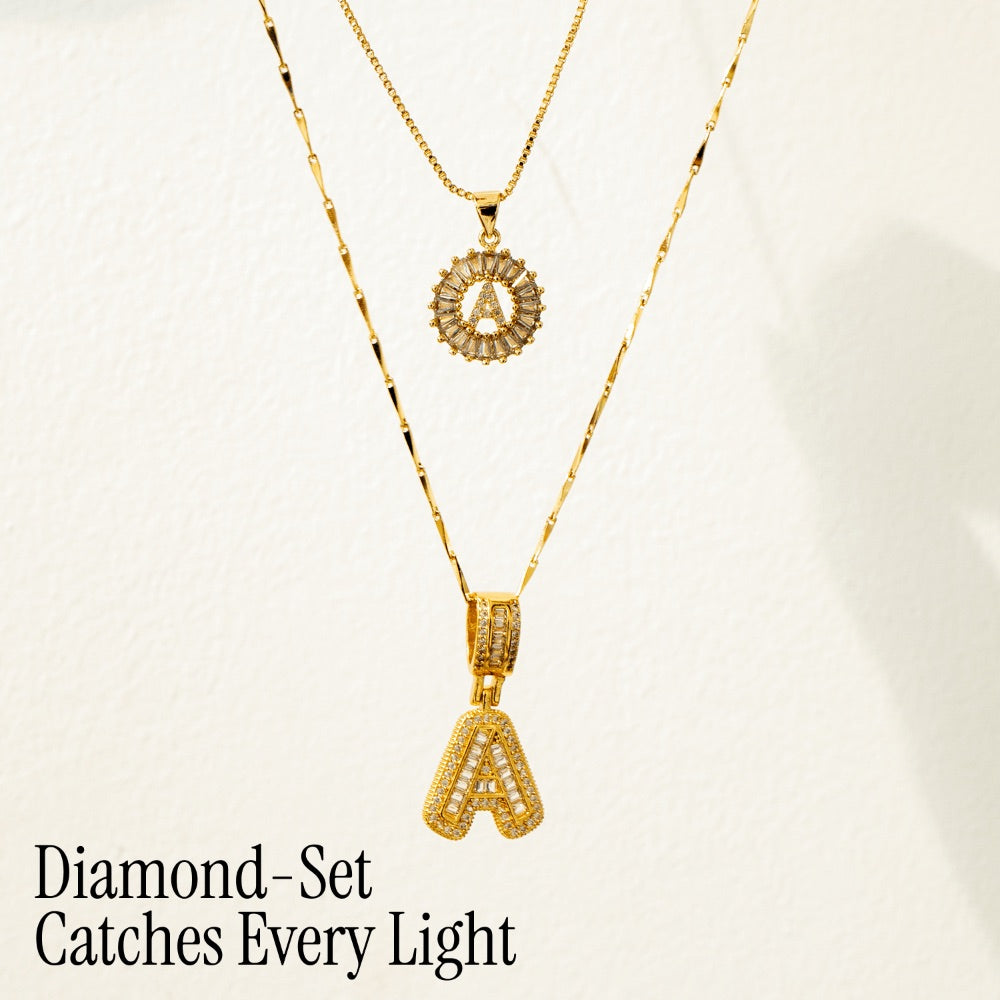 2pc Forever Bond Initial Necklace Set