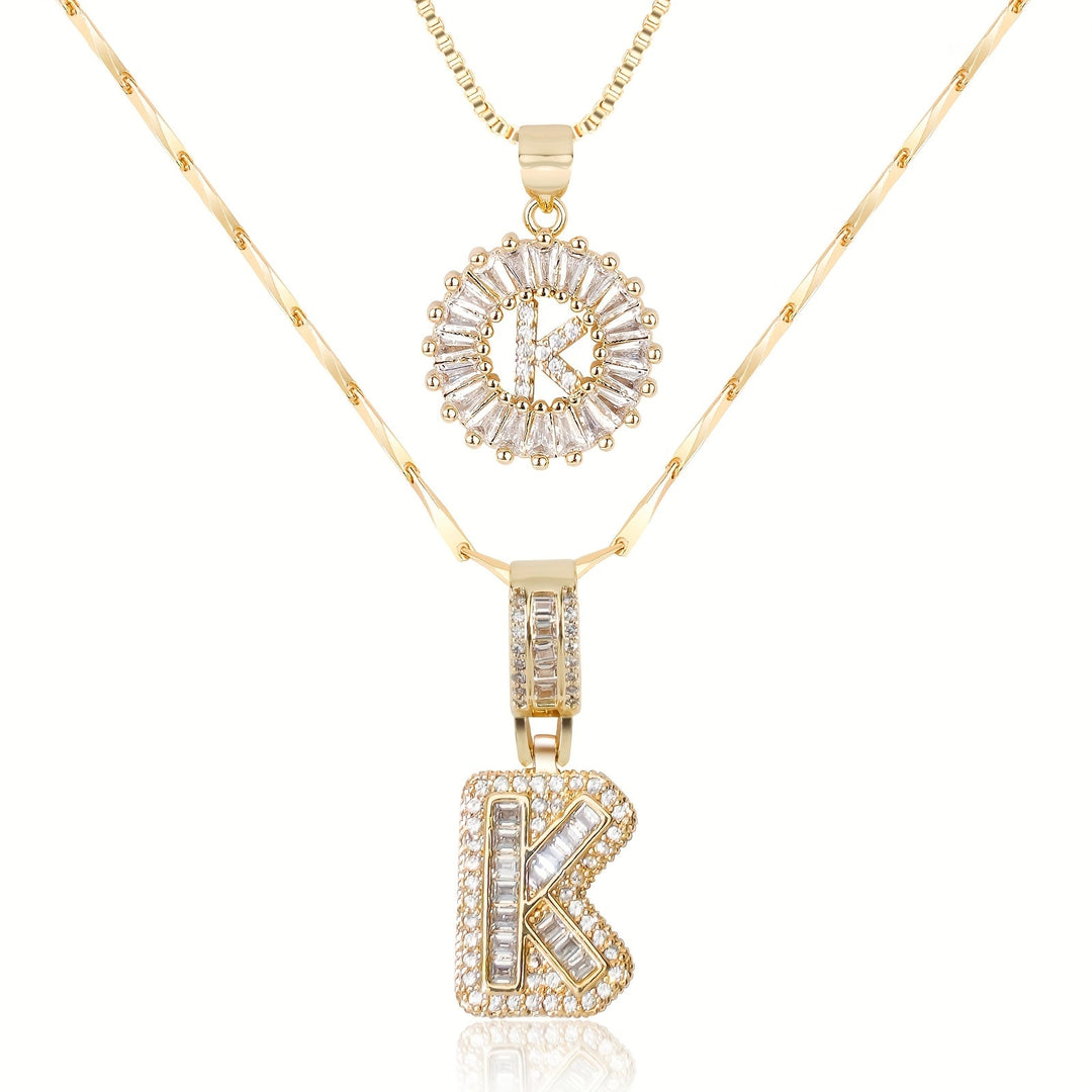 2pc Forever Bond Initial Necklace Set