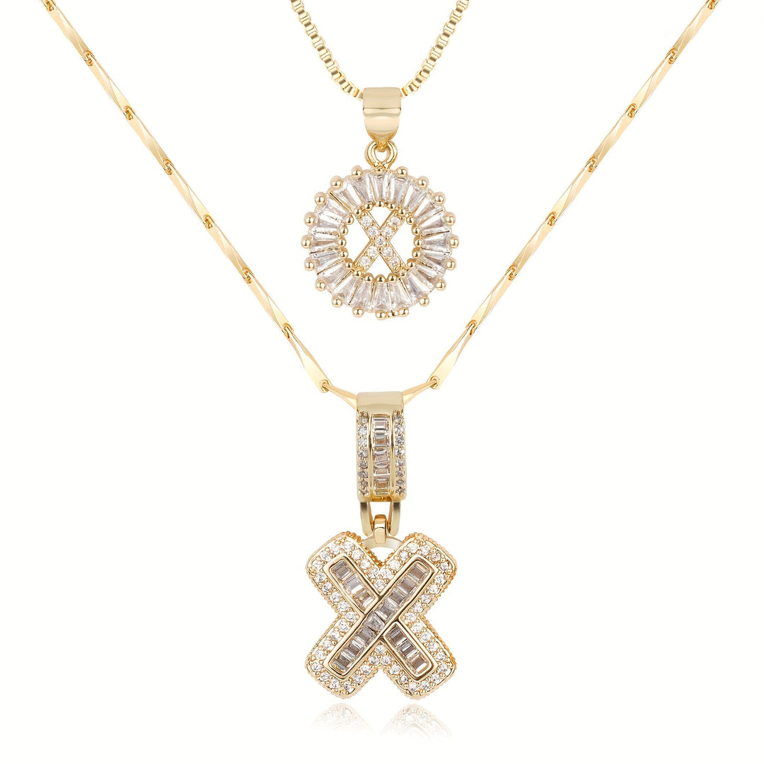 2pc Forever Bond Initial Necklace Set