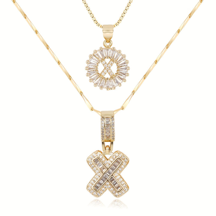 2pc Forever Bond Initial Necklace Set