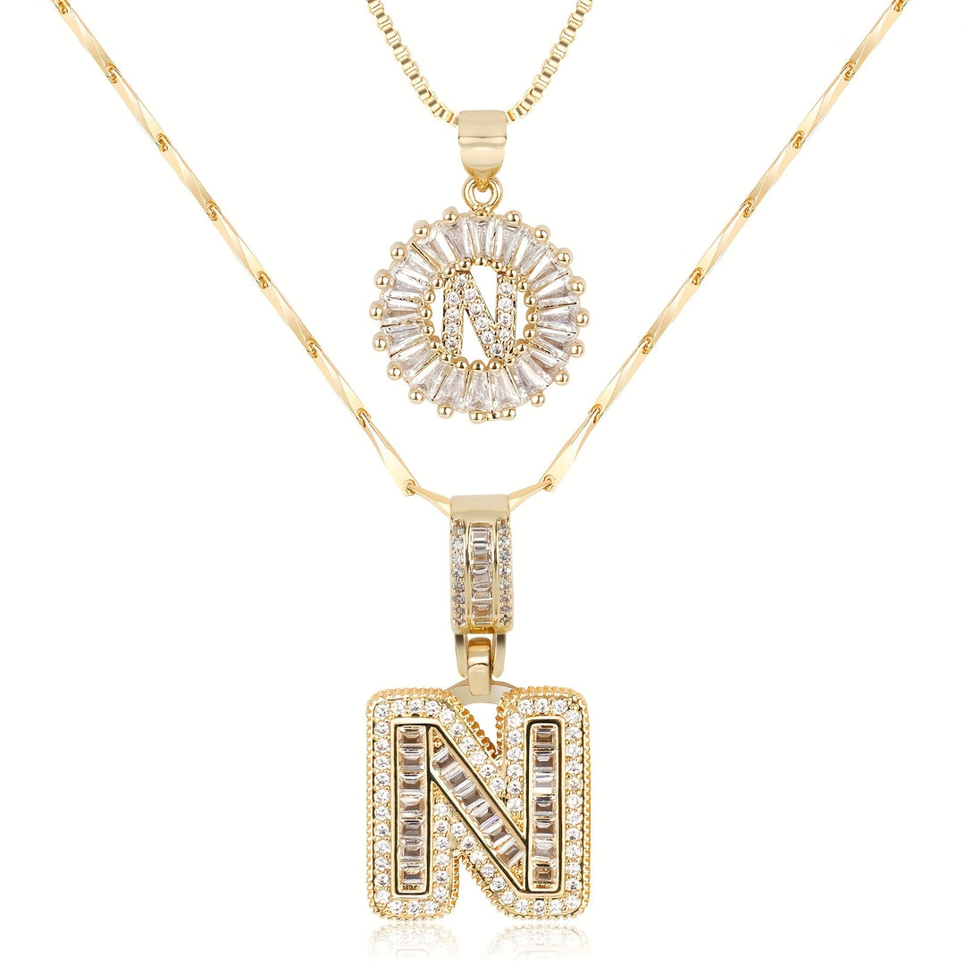 2pc Forever Bond Initial Necklace Set