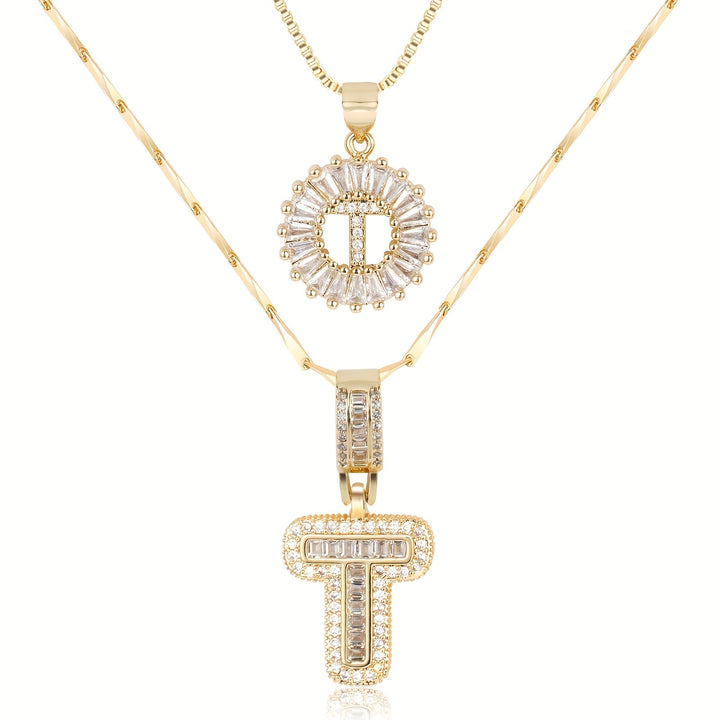 2pc Forever Bond Initial Necklace Set