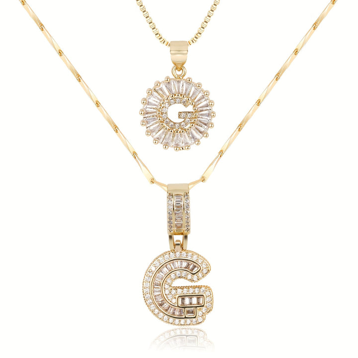 2pc Forever Bond Initial Necklace Set
