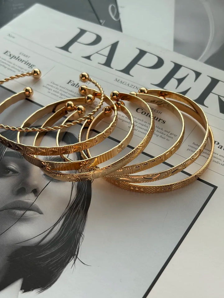 The Luxe Stack™ 7-Piece Cuff Bracelet Set
