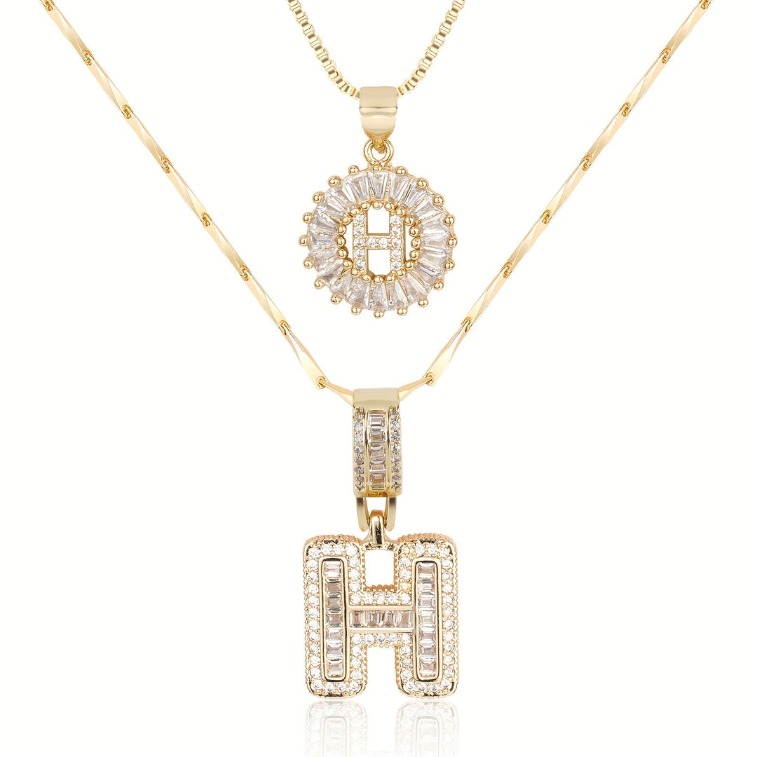 2pc Forever Bond Initial Necklace Set