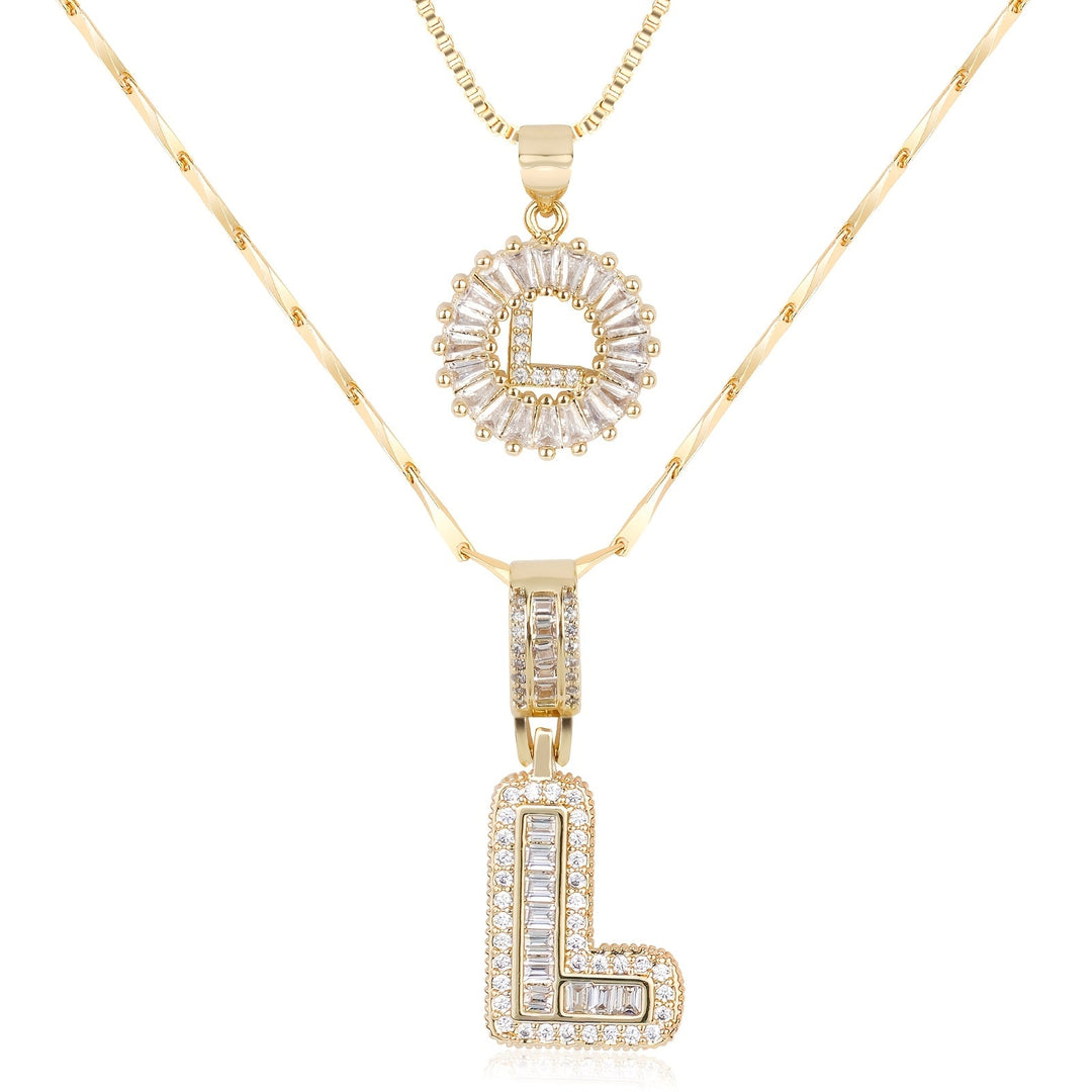 2pc Forever Bond Initial Necklace Set
