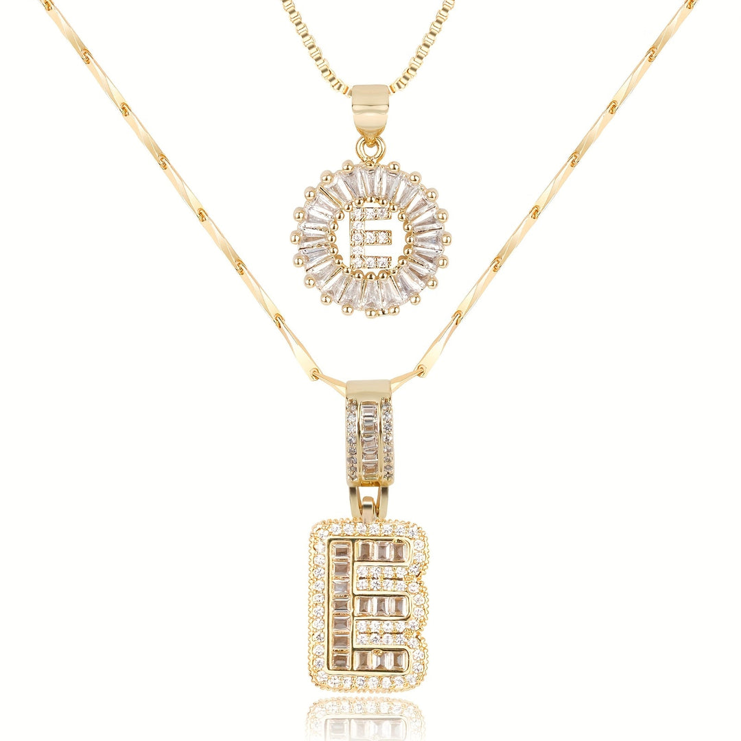 2pc Forever Bond Initial Necklace Set