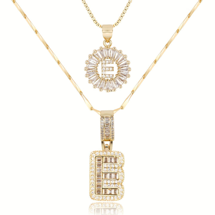 2pc Forever Bond Initial Necklace Set