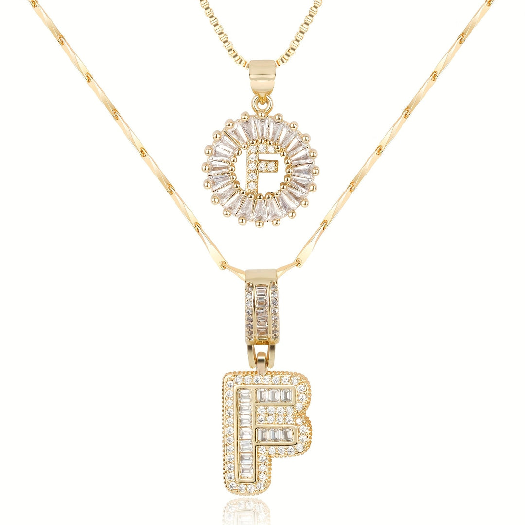 2pc Forever Bond Initial Necklace Set