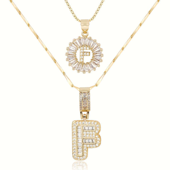 2pc Forever Bond Initial Necklace Set