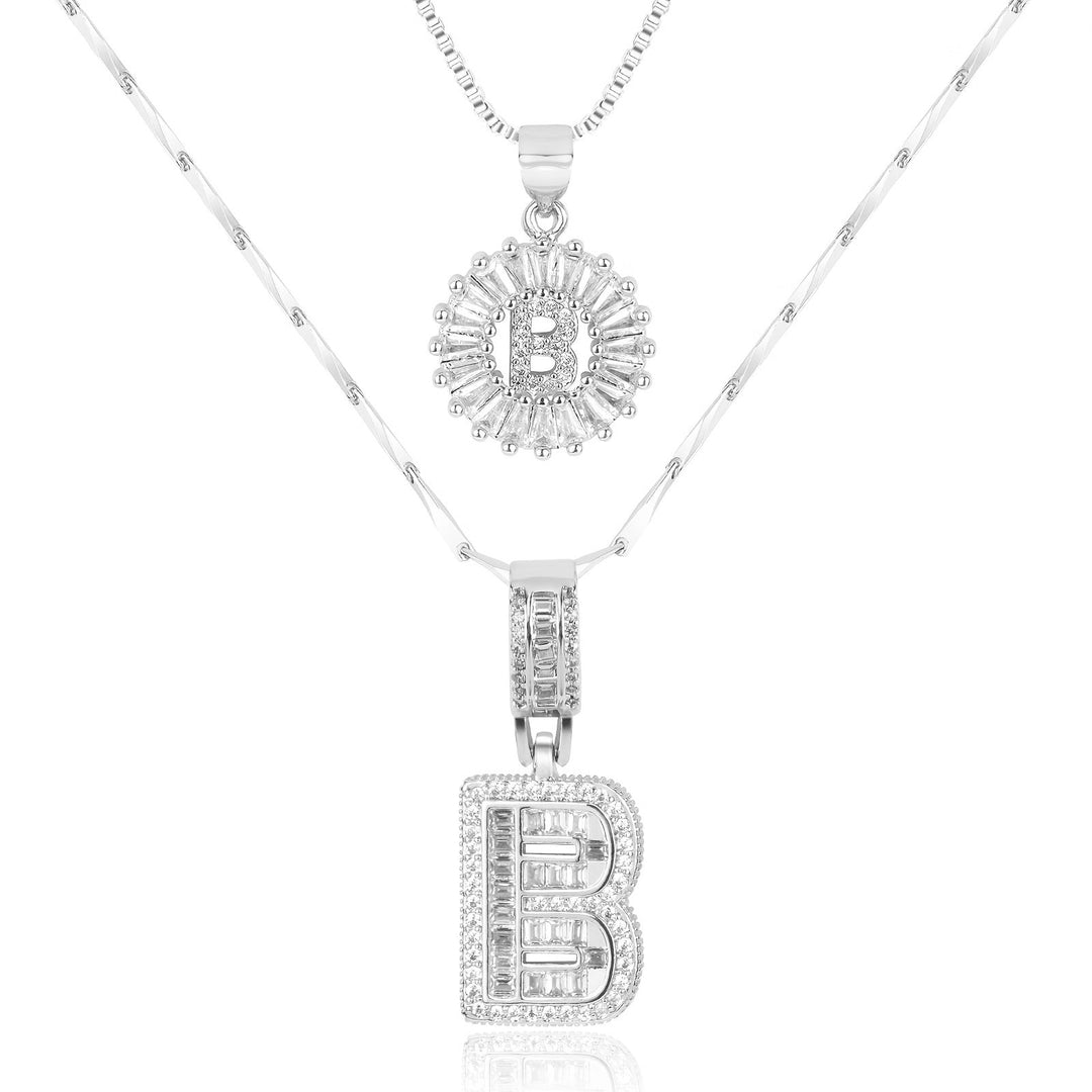 2pc Forever Bond Initial Necklace Set