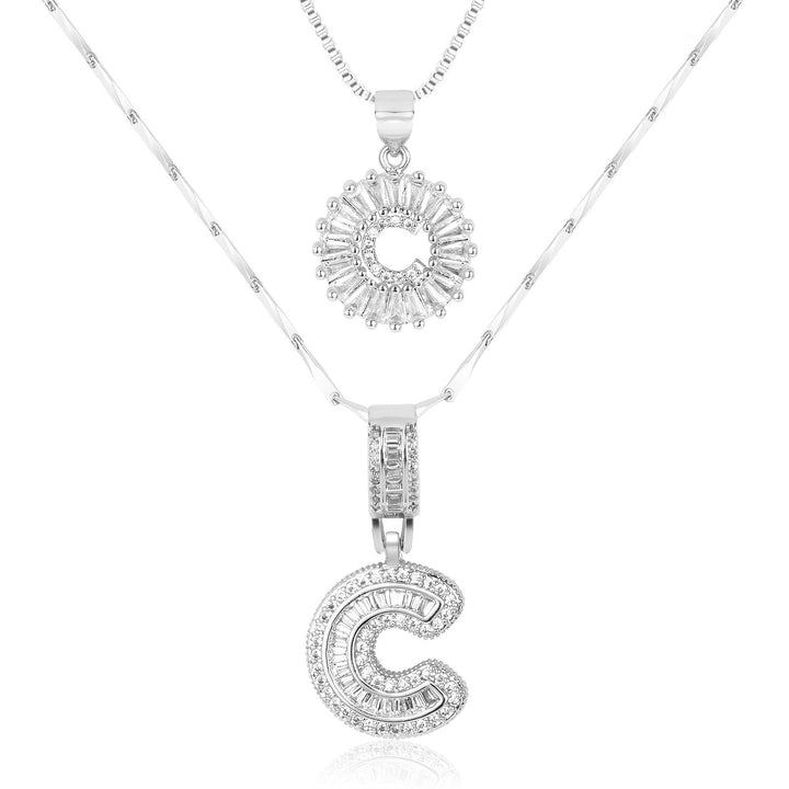 2pc Forever Bond Initial Necklace Set