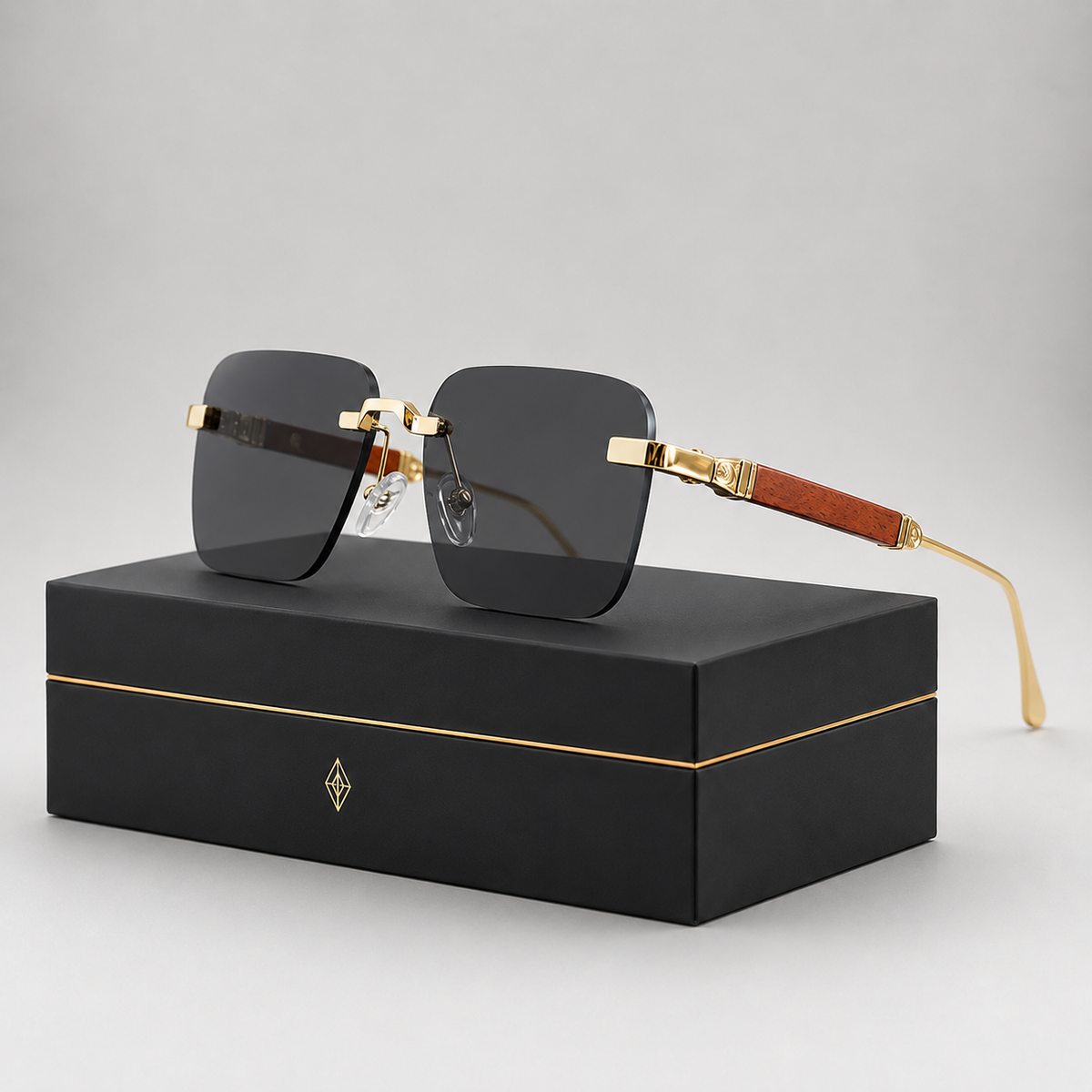Cavalier Rimless Square Sunglasses