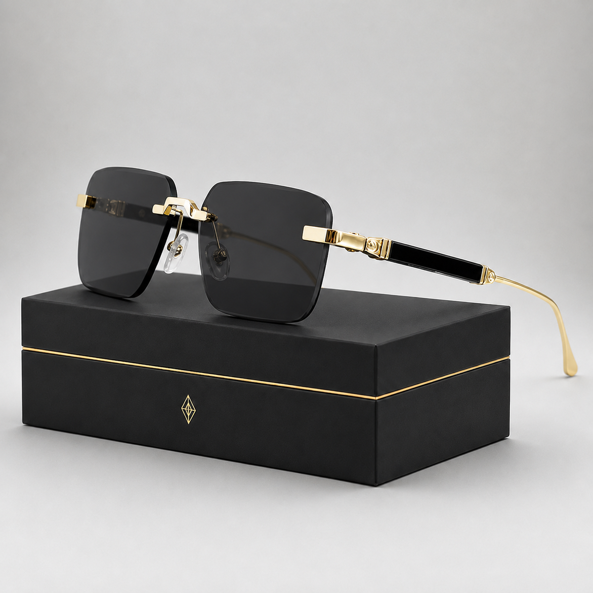 Cavalier Rimless Square Sunglasses