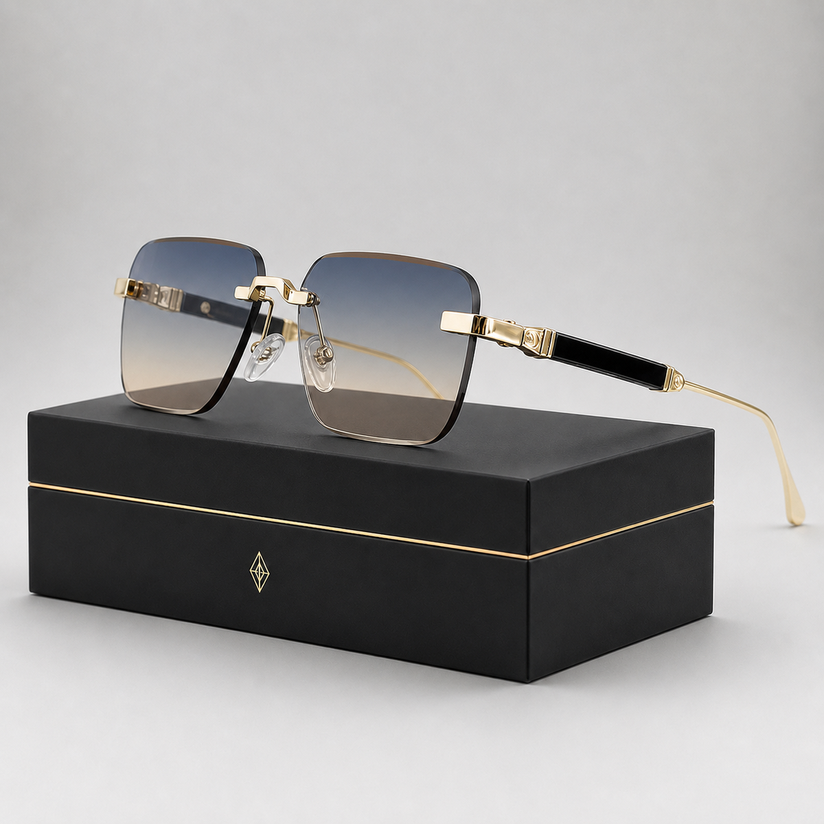 Cavalier Rimless Square Sunglasses
