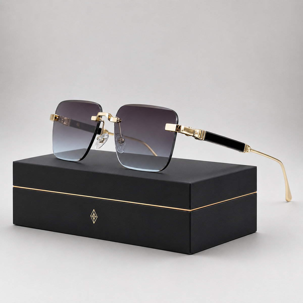 Cavalier Rimless Square Sunglasses