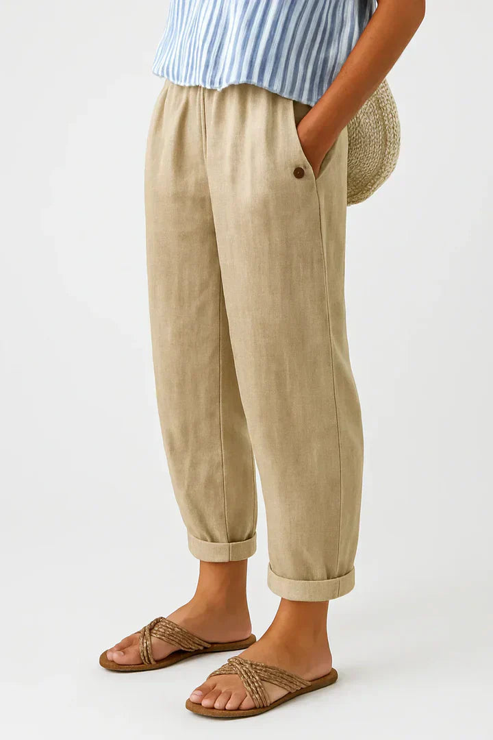 Sharona - Lightweight Linen-Cotton Pants