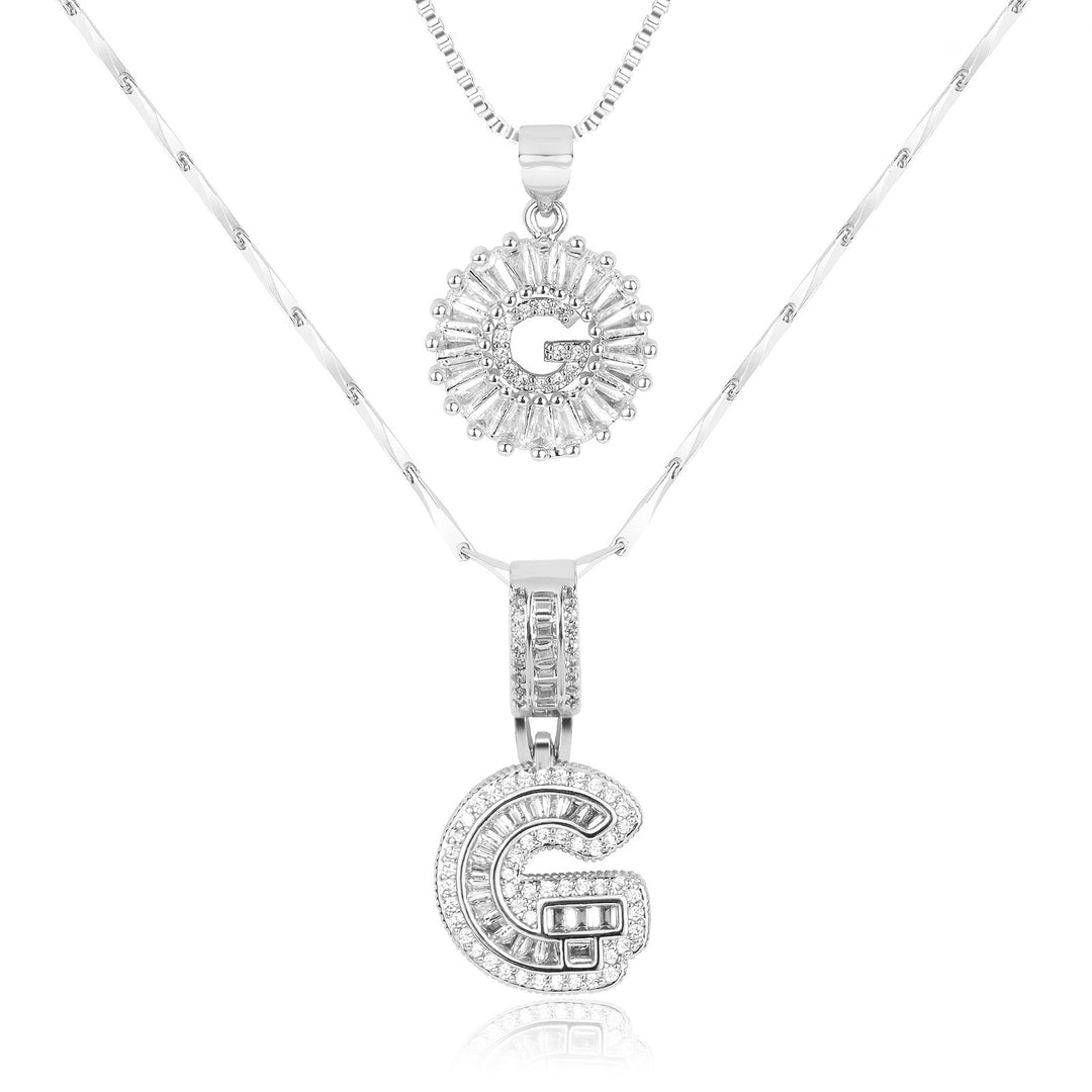 2pc Forever Bond Initial Necklace Set