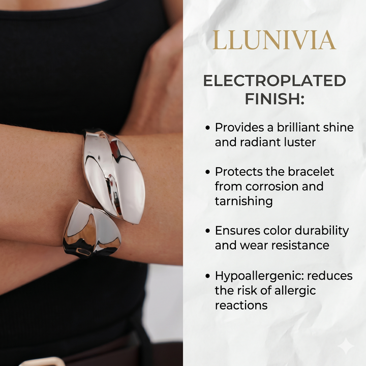 Chic Abstract Leaf Wide Cuff Bangle Bracelet