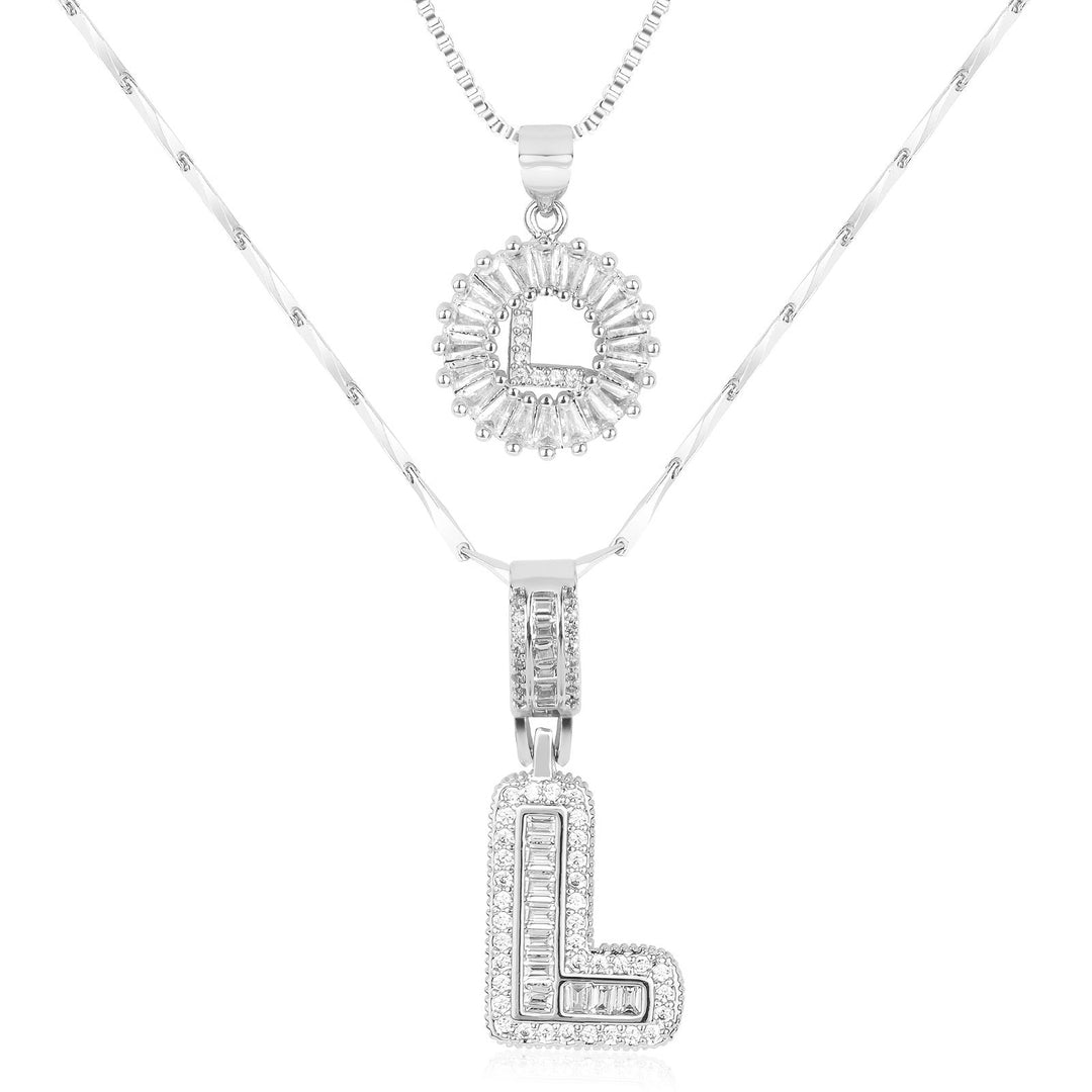 2pc Forever Bond Initial Necklace Set