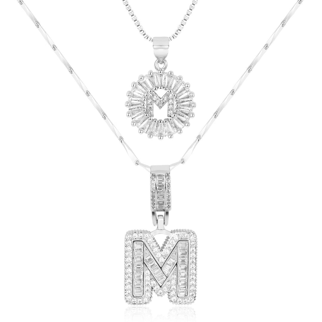 2pc Forever Bond Initial Necklace Set