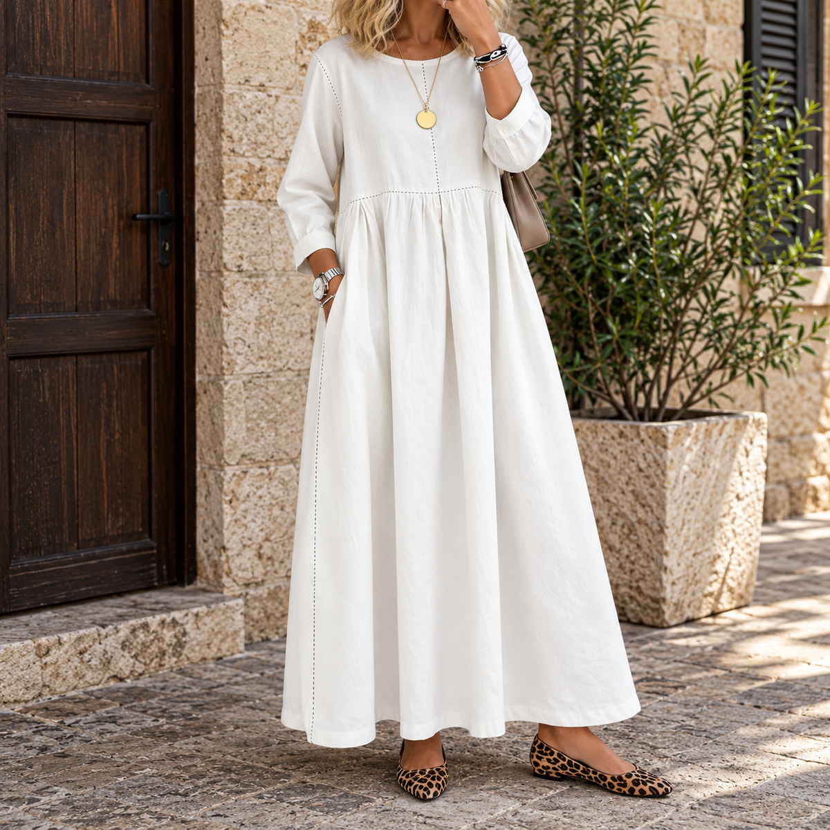 Sylvia | Vintage Denim Maxi Dress