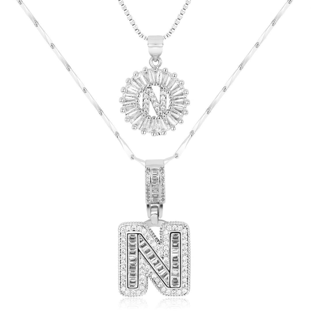 2pc Forever Bond Initial Necklace Set