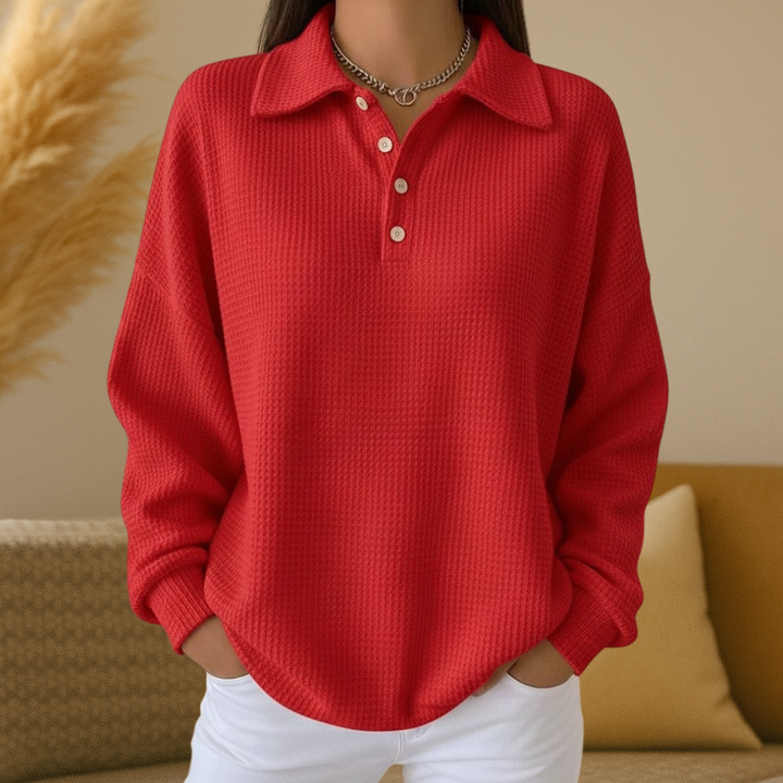 Ava | Soft Knit Polo Sweater