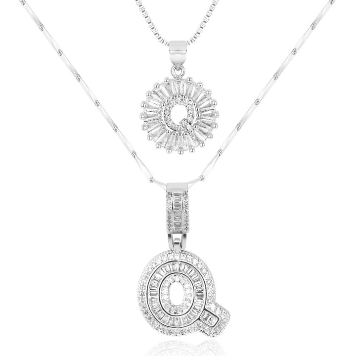 2pc Forever Bond Initial Necklace Set