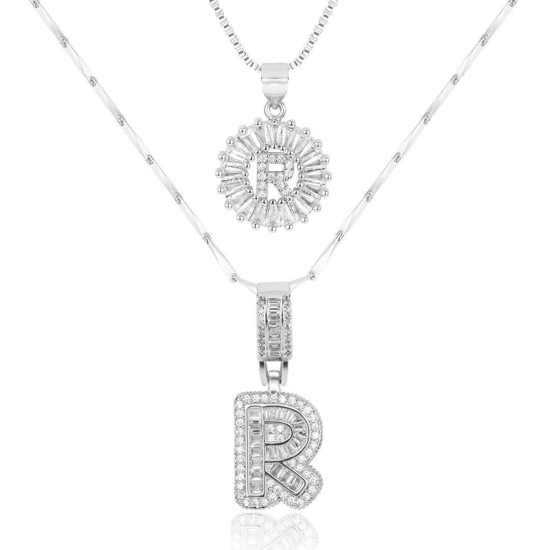 2pc Forever Bond Initial Necklace Set