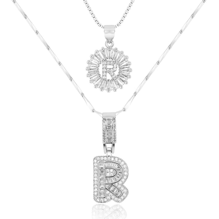 2pc Forever Bond Initial Necklace Set