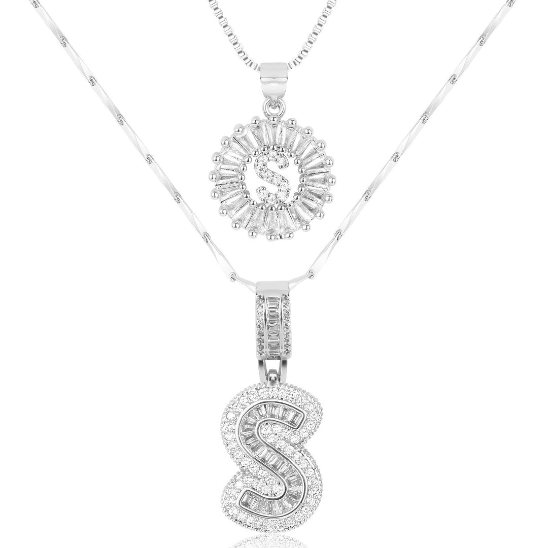 2pc Forever Bond Initial Necklace Set