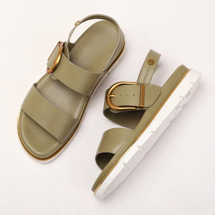 Valine Gold-Buckle Strap Orthopedic Sandals