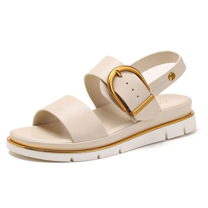 Valine Gold-Buckle Strap Orthopedic Sandals
