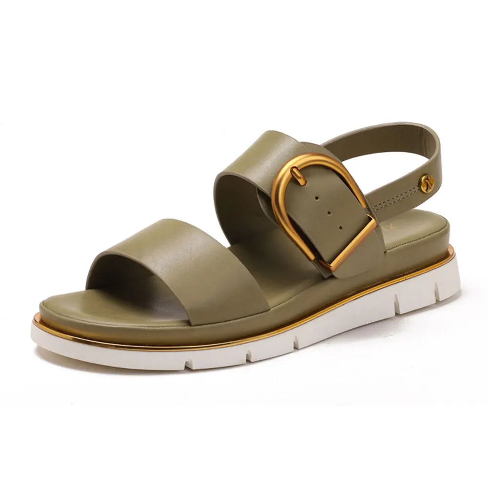 Valine Gold-Buckle Strap Orthopedic Sandals